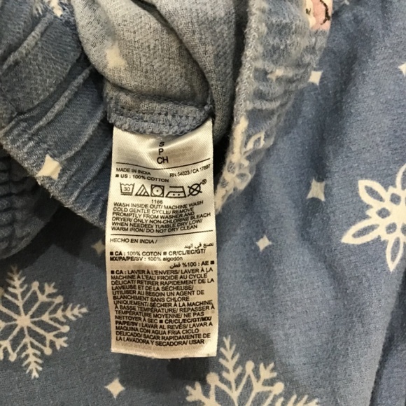 Old Navy Unisex Size Small Flannel Snowman Blue Pajama Pants Winter Bears Sleigh - Picture 7 of 7